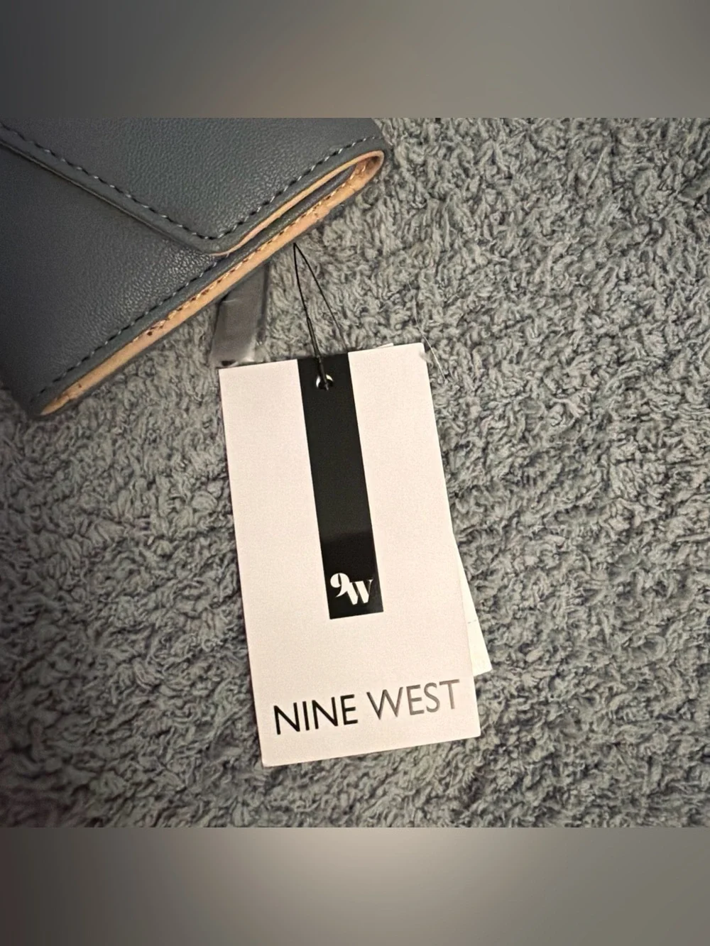 Nine West Charcoal Envelope Wallet with Metal Accent